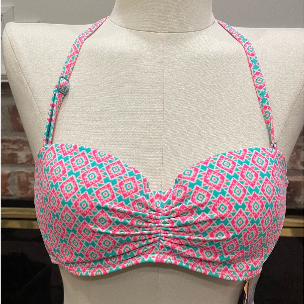 Coco Rave patterned pink bikini top / 32B / New with tags